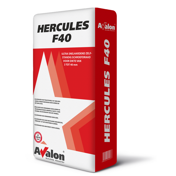 Hercules F40 Egalisatiemortel - Sneldrogende, Zelfnivellerende Egaline voor Vloeren en Wanden 25kg - CT C35-F5
